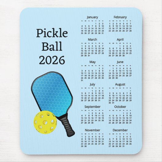 Pickleball 2026 Agenda Muismat (Voorkant)
