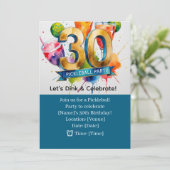 Pickleball 30ste verjaardag kaart (Staand voorkant)