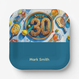 Pickleball 30ste verjaardag papieren bordje