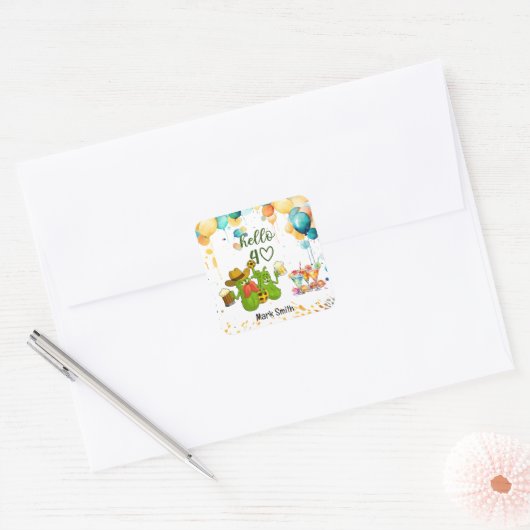 Pickleball 40e verjaardag vierkante sticker (Envelop)