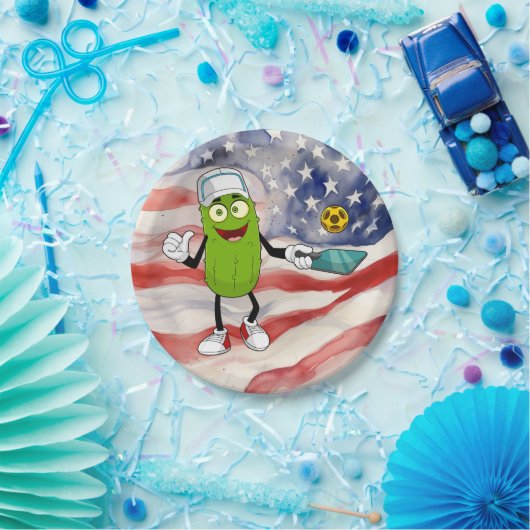 Pickleball 4 juli Onafhankelijkheidsdag Amerika Papieren Bordje (Feest)