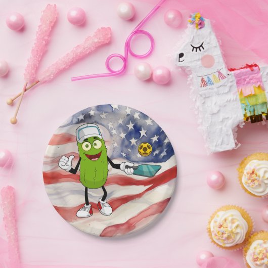 Pickleball 4 juli Onafhankelijkheidsdag Amerika Papieren Bordje (Feest)