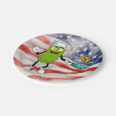 Pickleball 4 juli Onafhankelijkheidsdag Amerika Papieren Bordje (Gekanteld)