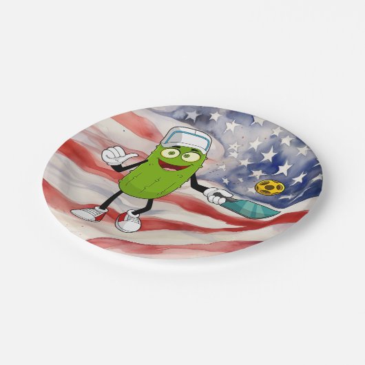 Pickleball 4 juli Onafhankelijkheidsdag Amerika Papieren Bordje (Gekanteld)