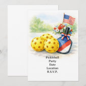 Pickleball 4 juli Onafhankelijkheidsdag Feest Kaart (Voorkant / Achterkant)