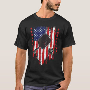 Pickleball 4 van juli Amerikaanse vlag grappig T-shirt