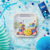 Pickleball 4th July Party Independence Day Papieren Bordje (Feest)