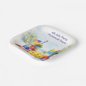 Pickleball 4th July Party Independence Day Papieren Bordje (Gebogen)