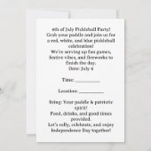 PICKLEBALL 4th of July Pickleball Party Invitation Kaart (Achterkant)