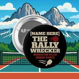 Pickleball Aangepaste Naam DE RALLY VERWOESTER Kno Ronde Button 5,7 Cm