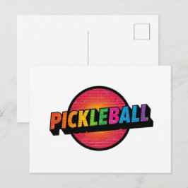 Pickleball aankondigingskaart ontwerp zwart en wit