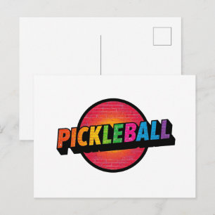 Pickleball aankondigingskaart ontwerp zwart en wit