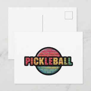 Pickleball aankondigingskaart ontwerp zwart en wit