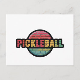 Pickleball aankondigingskaart ontwerp zwart en wit