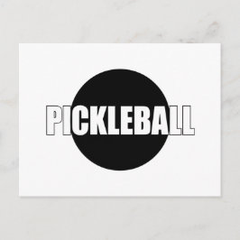 Pickleball aankondigingskaart ontwerp zwart en wit