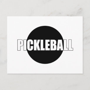 Pickleball aankondigingskaart ontwerp zwart en wit