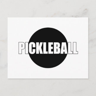 Pickleball aankondigingskaart ontwerp zwart en wit
