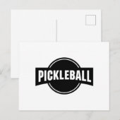 Pickleball aankondigingskaart ontwerp zwart en wit (Voorkant / Achterkant)