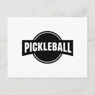 Pickleball aankondigingskaart ontwerp zwart en wit