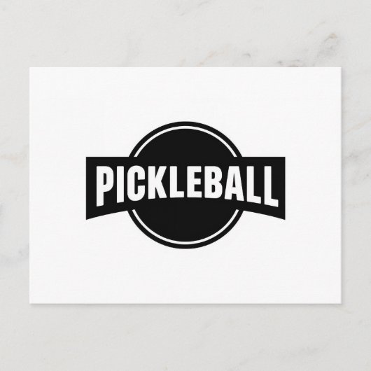 Pickleball aankondigingskaart ontwerp zwart en wit (Voorkant)