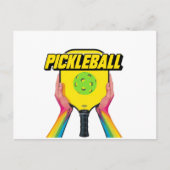 Pickleball aankondigingskaart ontwerp zwart en wit (Voorkant)