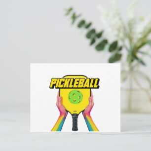 Pickleball aankondigingskaart ontwerp zwart en wit