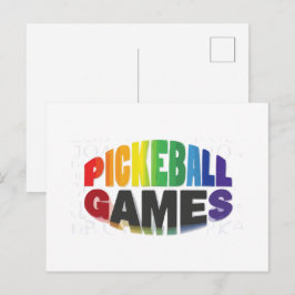 Pickleball aankondigingskaart ontwerp zwart en wit