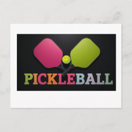 Pickleball aankondigingskaart ontwerp zwart en wit