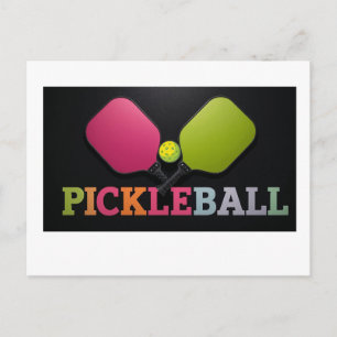 Pickleball aankondigingskaart ontwerp zwart en wit