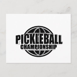 Pickleball aankondigingskaart ontwerp zwart en wit