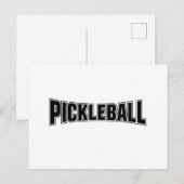 Pickleball aankondigingskaart ontwerp zwart en wit (Voorkant / Achterkant)