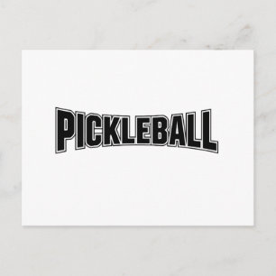 Pickleball aankondigingskaart ontwerp zwart en wit