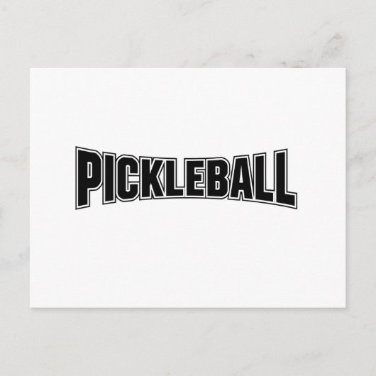 Pickleball aankondigingskaart ontwerp zwart en wit (Voorkant)
