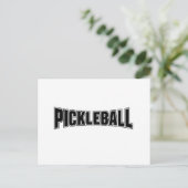 Pickleball aankondigingskaart ontwerp zwart en wit (Staand voorkant)