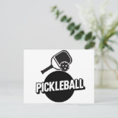 Pickleball aankondigingskaart ontwerp zwart en wit (Staand voorkant)