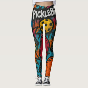 Pickleball Abstracte Paddle Ball Graphic Print Leggings
