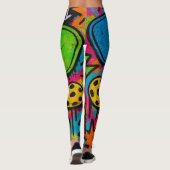 Pickleball Abstracte Paddle Ball Graphic Print Leggings (Achterkant)
