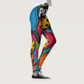 Pickleball Abstracte Paddle Ball Graphic Print Leggings (Rechts)