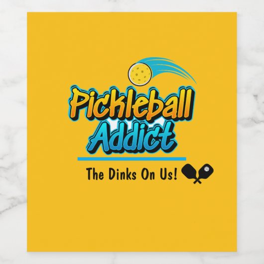 Pickleball Addict: de drankjes op ons! Wijn Etiket (Enkel label)