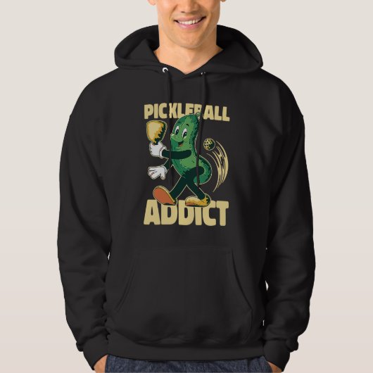 Pickleball Addict Paddleball  Pickle with paddle Hoodie (Voorkant)