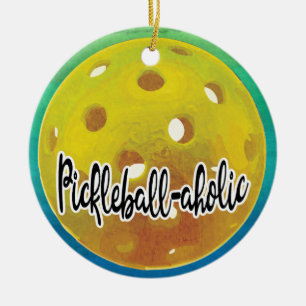 Pickleball-aholic game-speler keramisch ornament