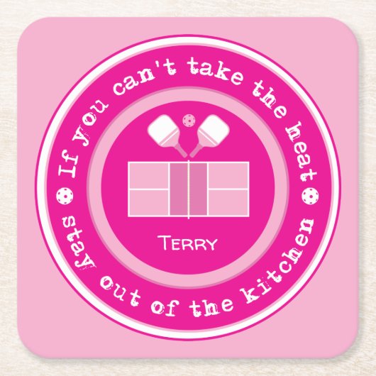 Pickleball: als je de aangepaste tekst voor warmte kartonnen onderzetters (Voorkant)