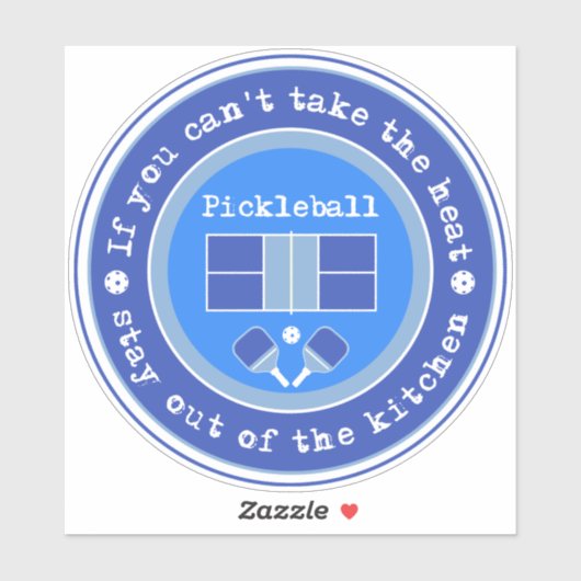 Pickleball: Als je de hitte niet kan nemen, blauw Sticker (Vel)