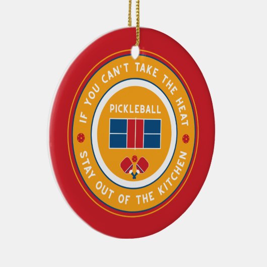 Pickleball: als je de hitte niet kunt nemen.... keramisch ornament (Rechts)