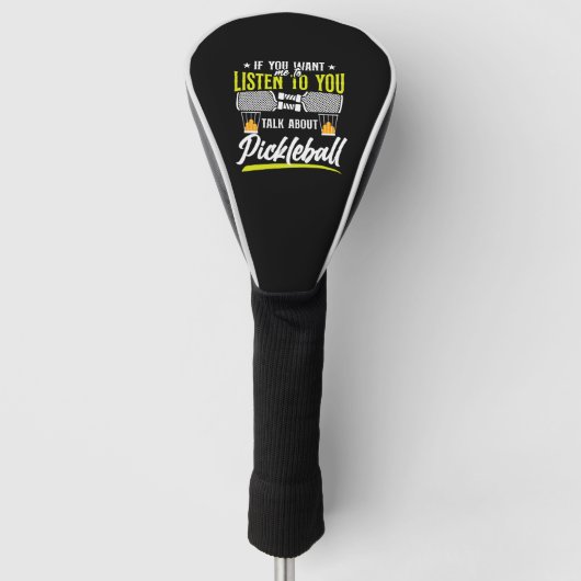 Pickleball als je wilt golfheadcover (Voorkant)