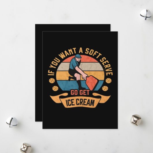 Pickleball Als je wilt Soft Serve krijgen Ice Crea Feestdagenkaart (Voorkant / Achterkant in situ)