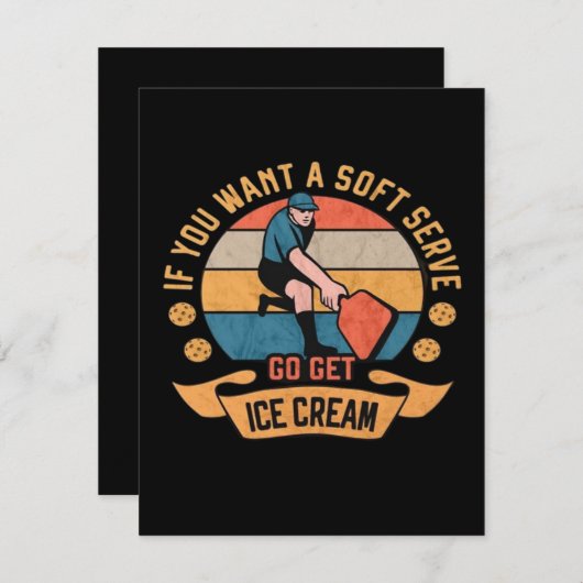 Pickleball Als je wilt Soft Serve krijgen Ice Crea Feestdagenkaart (Voorkant / Achterkant)