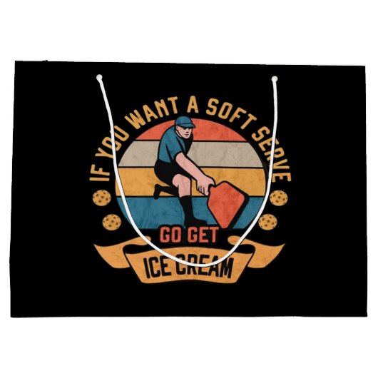 Pickleball Als je wilt Soft Serve krijgen Ice Crea Groot Cadeauzakje (Achterkant)