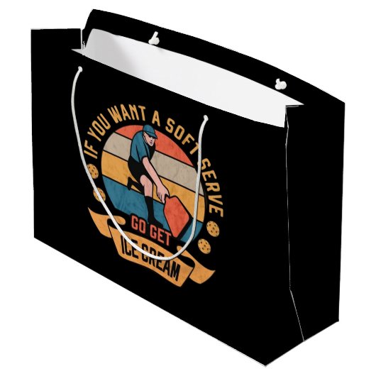 Pickleball Als je wilt Soft Serve krijgen Ice Crea Groot Cadeauzakje (Achterkant Gekanteld)