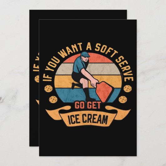 Pickleball Als je wilt Soft Serve krijgen Ice Crea Save The Date (Voorkant / Achterkant)